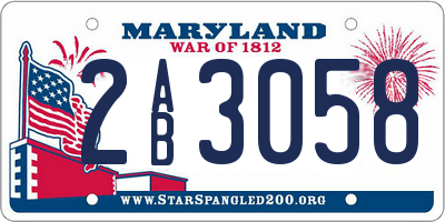 MD license plate 2AB3058