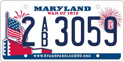 MD license plate 2AB3059