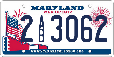 MD license plate 2AB3062