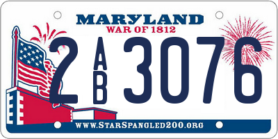 MD license plate 2AB3076