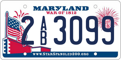 MD license plate 2AB3099