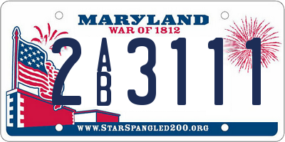 MD license plate 2AB3111