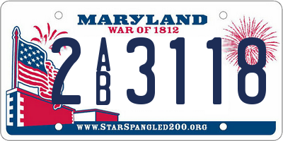 MD license plate 2AB3118