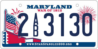 MD license plate 2AB3130