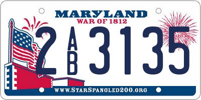 MD license plate 2AB3135