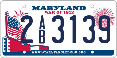 MD license plate 2AB3139