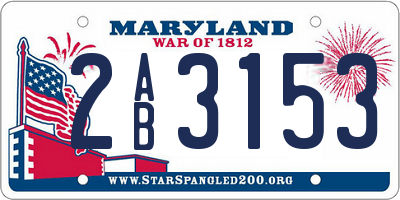 MD license plate 2AB3153