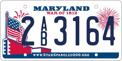 MD license plate 2AB3164