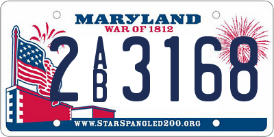 MD license plate 2AB3168