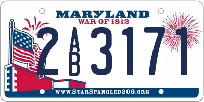 MD license plate 2AB3171