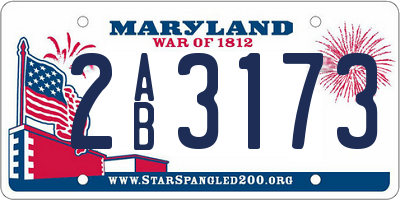 MD license plate 2AB3173