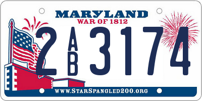 MD license plate 2AB3174
