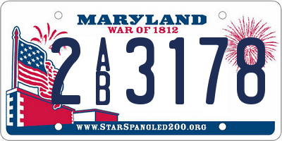 MD license plate 2AB3178