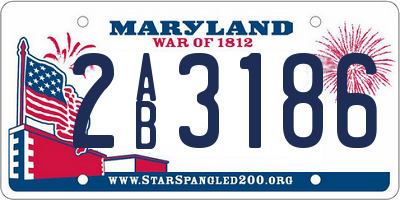 MD license plate 2AB3186