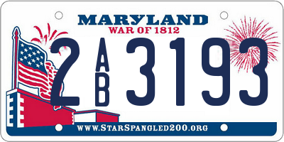 MD license plate 2AB3193