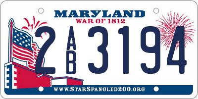 MD license plate 2AB3194