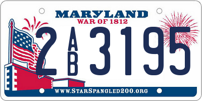 MD license plate 2AB3195