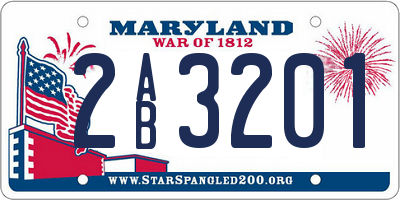 MD license plate 2AB3201