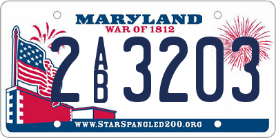 MD license plate 2AB3203