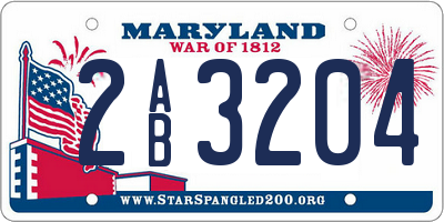 MD license plate 2AB3204