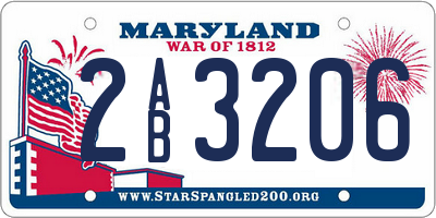 MD license plate 2AB3206
