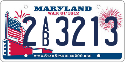 MD license plate 2AB3213