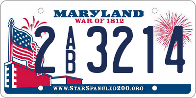 MD license plate 2AB3214