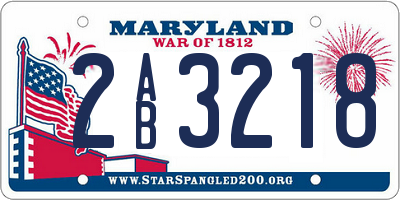 MD license plate 2AB3218