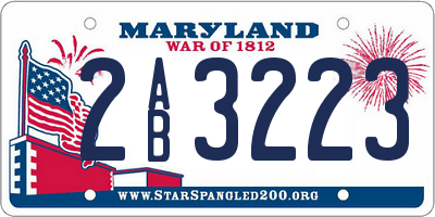 MD license plate 2AB3223