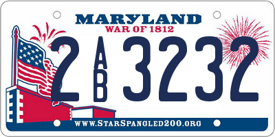 MD license plate 2AB3232