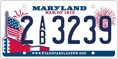 MD license plate 2AB3239