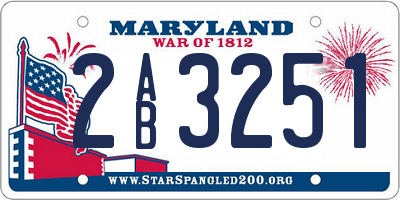 MD license plate 2AB3251