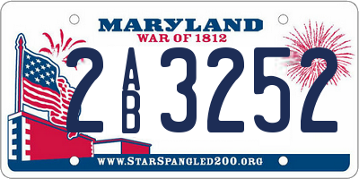 MD license plate 2AB3252
