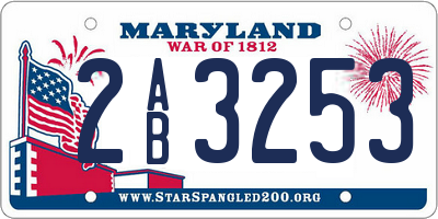 MD license plate 2AB3253