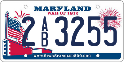 MD license plate 2AB3255