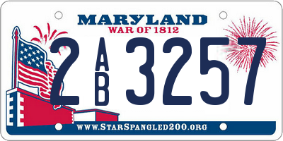 MD license plate 2AB3257