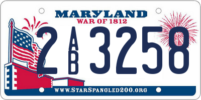 MD license plate 2AB3258