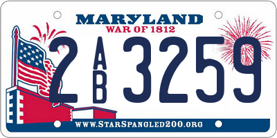 MD license plate 2AB3259