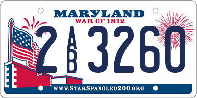 MD license plate 2AB3260