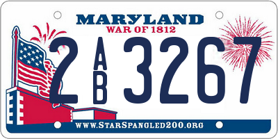 MD license plate 2AB3267