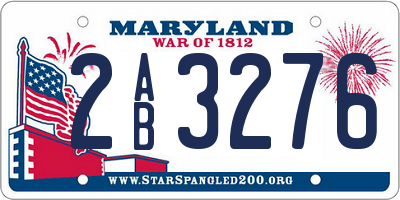 MD license plate 2AB3276