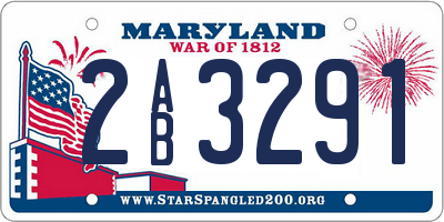 MD license plate 2AB3291