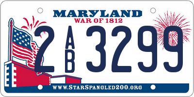 MD license plate 2AB3299