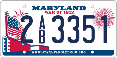 MD license plate 2AB3351