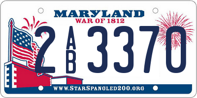 MD license plate 2AB3370