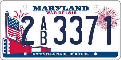 MD license plate 2AB3371