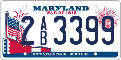 MD license plate 2AB3399