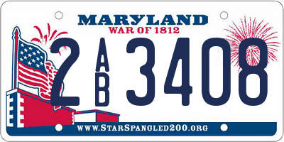 MD license plate 2AB3408