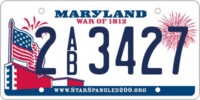 MD license plate 2AB3427