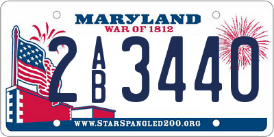 MD license plate 2AB3440